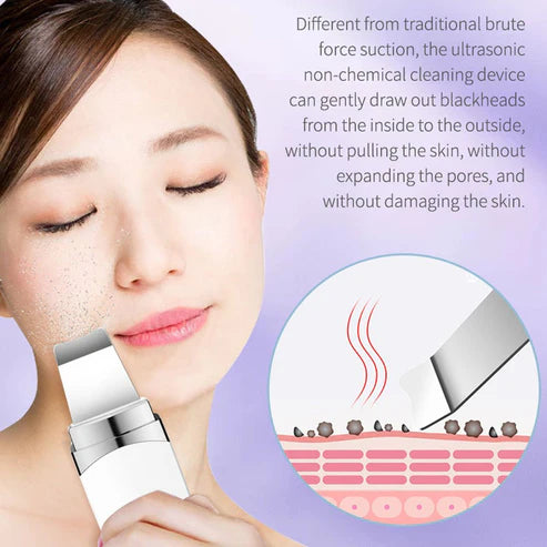 Ultrasonic Facial Cleanser – Electromechanical Beauty Instrument for Deep Skin Peeling & Pore Cleaning