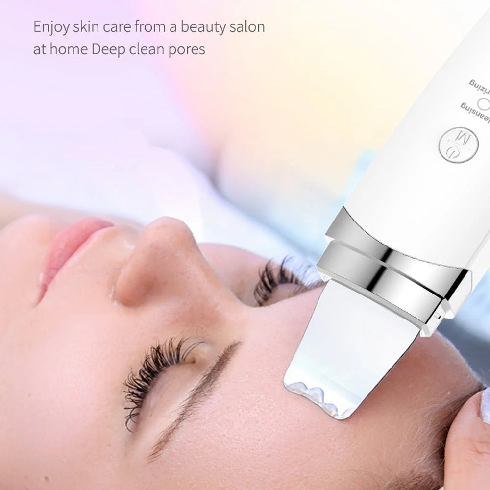 Ultrasonic Facial Cleanser – Electromechanical Beauty Instrument for Deep Skin Peeling & Pore Cleaning