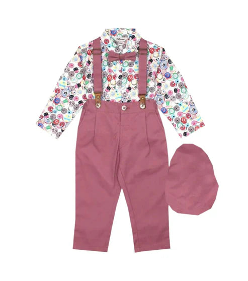 Little Gentleman’s Suspenders Suit | Formal Baby Boy Outfit for Weddings & Special Occasions